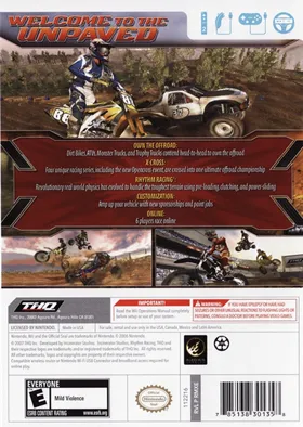 MX vs. ATV - Untamed box cover back